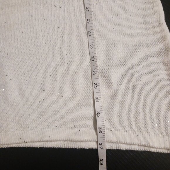 NEW Knit Sequin Midi Column Skirt in Ivory Size M Cream‎ Sweater Skirt - Picture 15 of 15